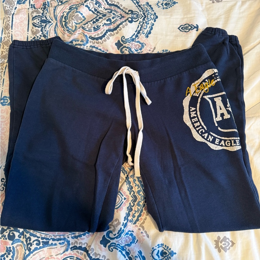 American Eagle Dark Blue Joggers with Logo